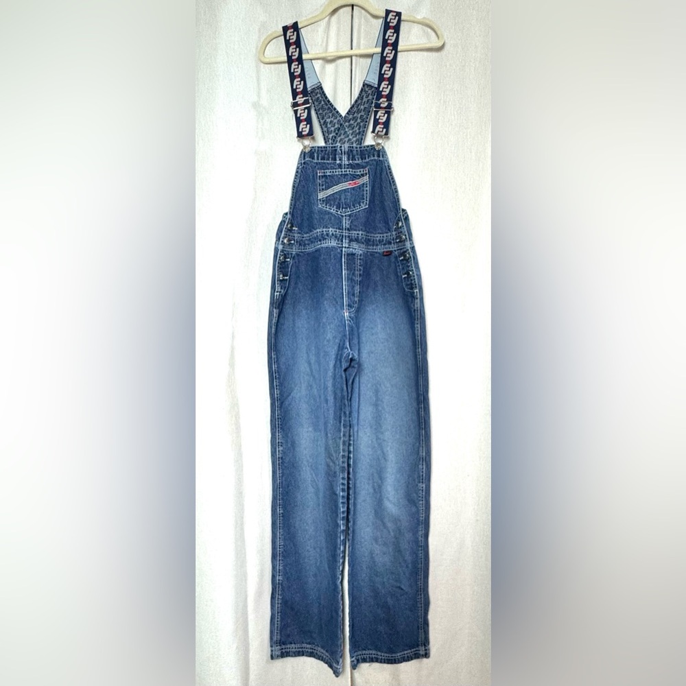 Vtg 1990s Y2K FUBU Jeans Hip Hop Oversized Overalls Long Pants Denim Small Women